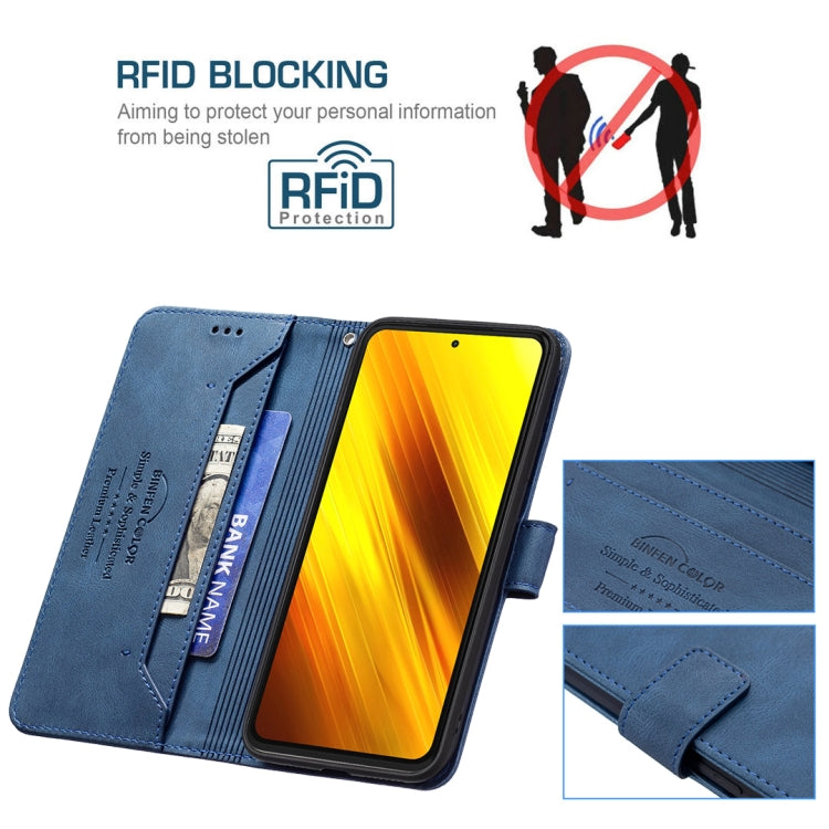 For Xiaomi Poco X3 Magnetic Clasp RFID Blocking Anti-Theft Leather Case with Holder & Card Slots & Wallet