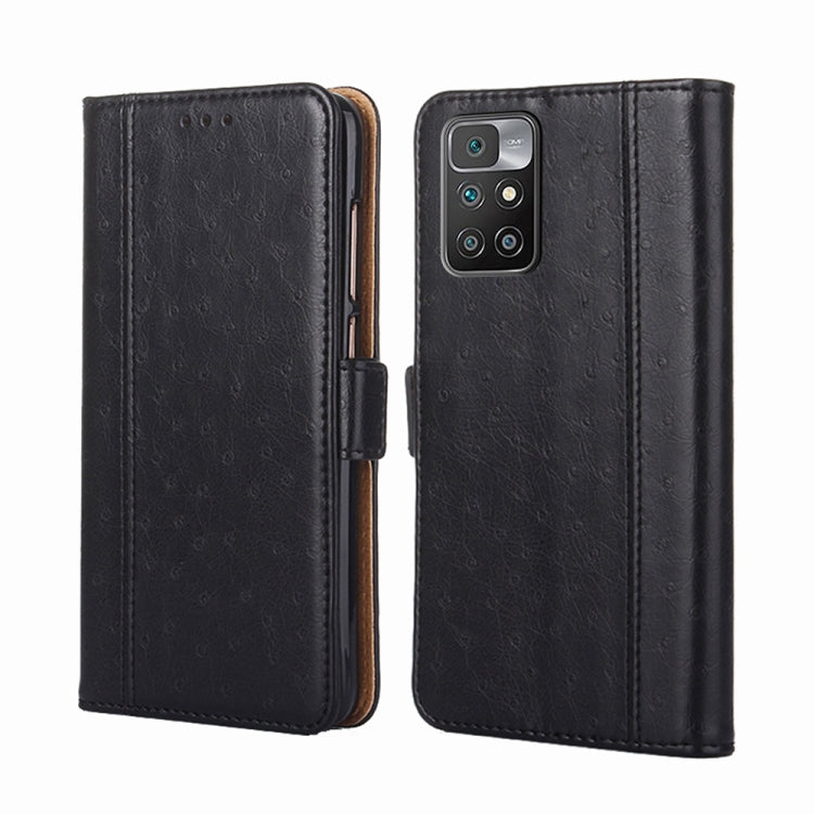 For Xiaomi Redmi 10 Ostrich Texture Horizontal Flip Leather Phone Case with Holder & Card Slots & Wallet