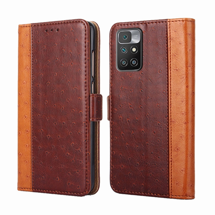 For Xiaomi Redmi 10 Ostrich Texture Horizontal Flip Leather Phone Case with Holder & Card Slots & Wallet
