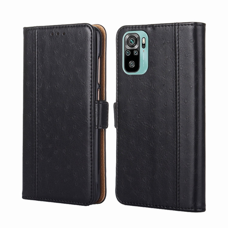 For Xiaomi Redmi Note 10 / Note 10s Ostrich Texture Horizontal Flip Leather Phone Case with Holder & Card Slots & Wallet
