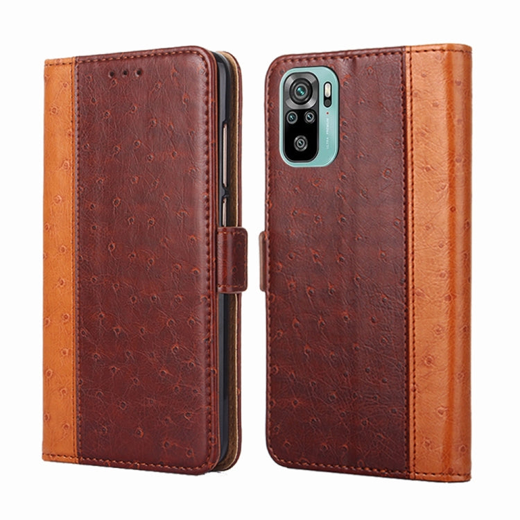 For Xiaomi Redmi Note 10 / Note 10s Ostrich Texture Horizontal Flip Leather Phone Case with Holder & Card Slots & Wallet