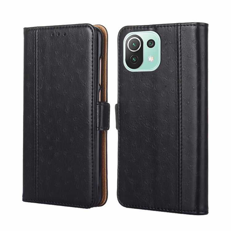 For Xiaomi Mi 11 Lite Ostrich Texture Horizontal Flip Leather Phone Case with Holder & Card Slots & Wallet