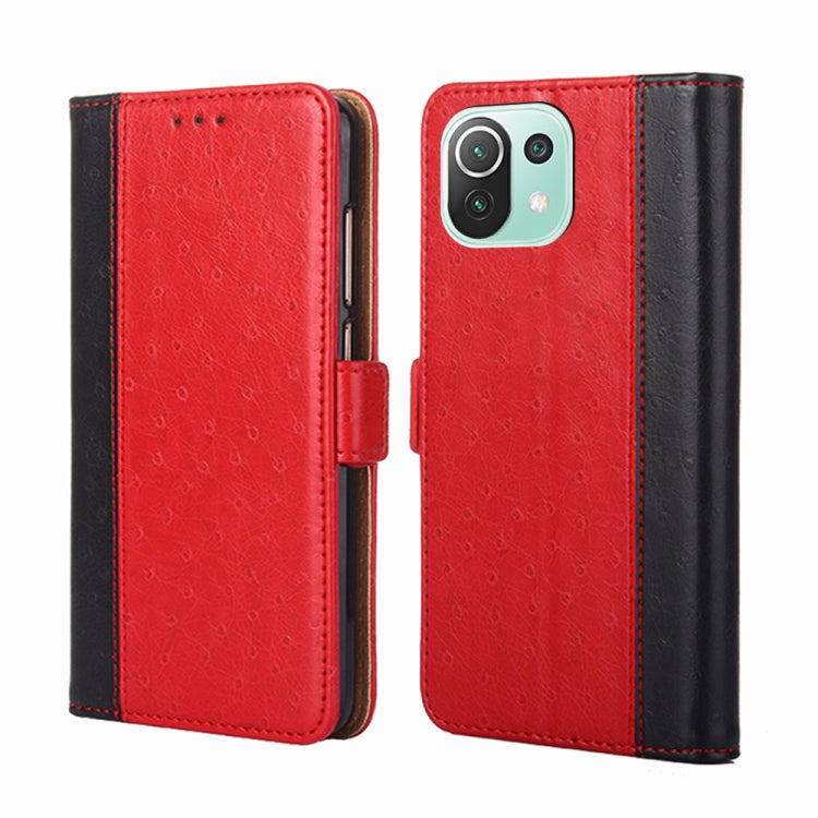 For Xiaomi Mi 11 Lite Ostrich Texture Horizontal Flip Leather Phone Case with Holder & Card Slots & Wallet