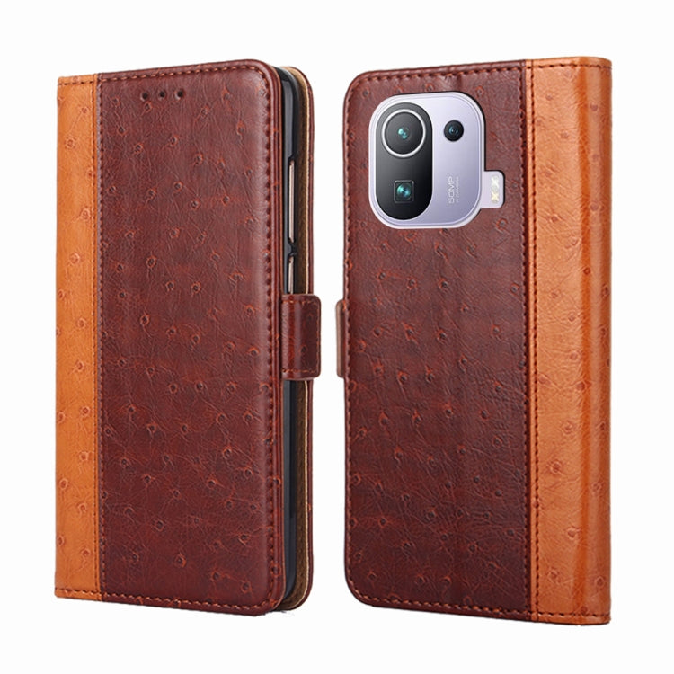 For Xiaomi Mi 11 Pro Ostrich Texture Horizontal Flip Leather Phone Case with Holder & Card Slots & Wallet