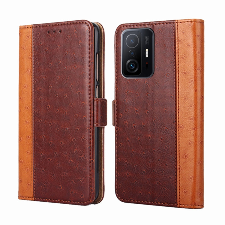 For Xiaomi Mi 11T Ostrich Texture Horizontal Flip Leather Phone Case with Holder & Card Slots & Wallet