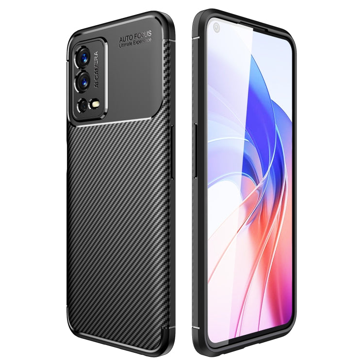 For OPPO A55 4G Carbon Fiber Texture Shockproof TPU Phone Case