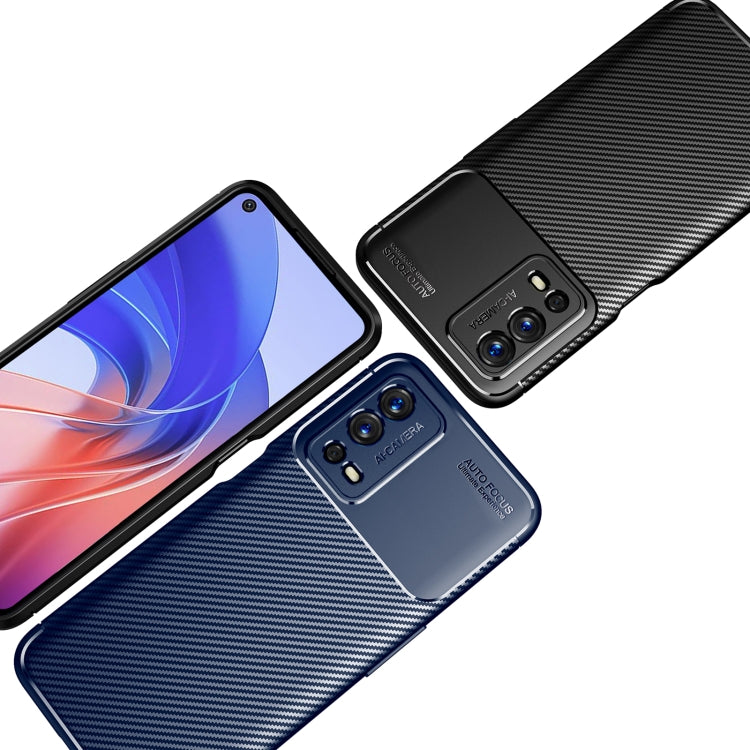 For OPPO A55 4G Carbon Fiber Texture Shockproof TPU Phone Case