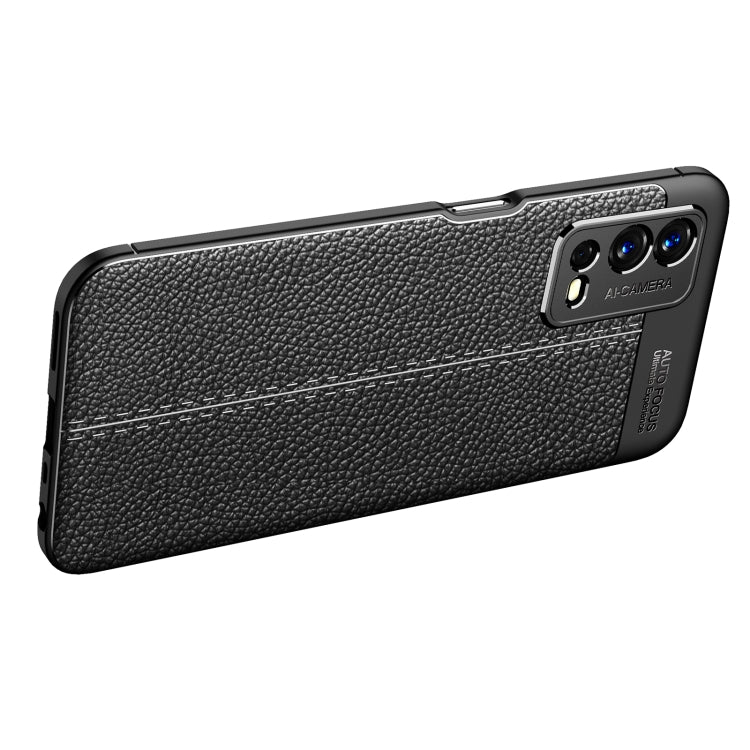 For OPPO A55 4G Litchi Texture TPU Shockproof Phone Case