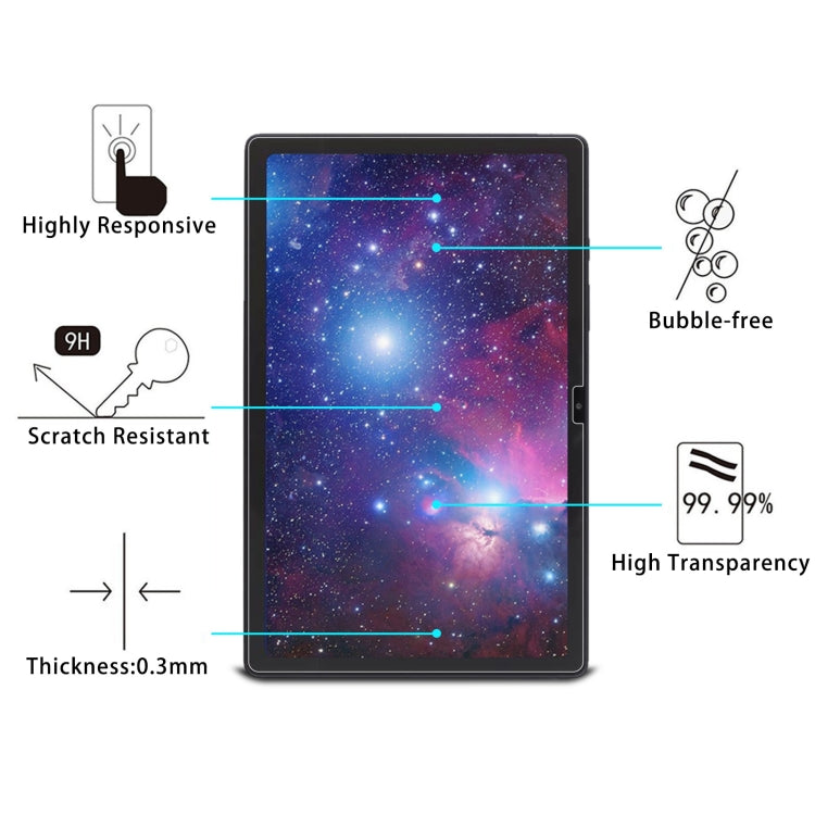25pcs 9H 2.5D Explosion-proof Tempered Tablet Glass Film For Samsung Galaxy Tab A8 / X200 / X205 / Galaxy Tab A8 10.5 2021 / Chiwei HiPad X Pro 10.5 / Blackview Tab 15 / 15 Pro / HOTWAV Tab R5 / Tab R6 Pro
