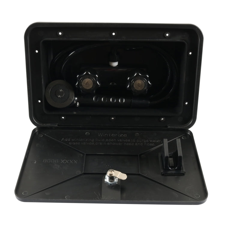 A6622-02 Black RV External Shower Box Head with Hose