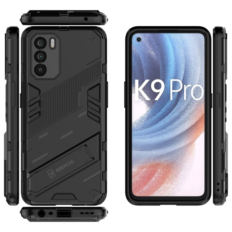 For OPPO K9 Pro Punk Armor 2 in 1 PC + TPU Shockproof Phone Case with Invisible Holder
