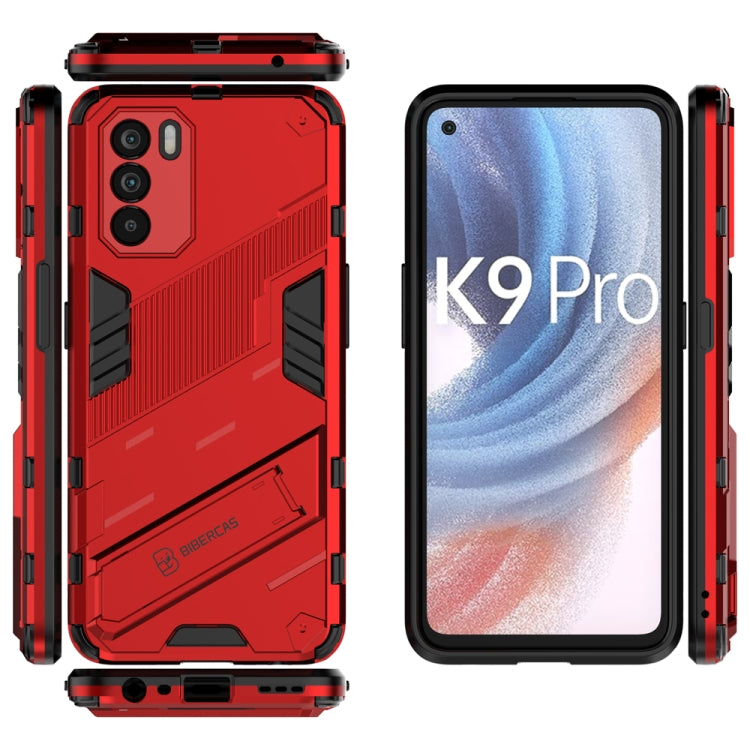 For OPPO K9 Pro Punk Armor 2 in 1 PC + TPU Shockproof Phone Case with Invisible Holder