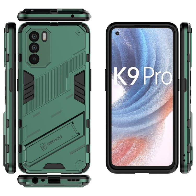For OPPO K9 Pro Punk Armor 2 in 1 PC + TPU Shockproof Phone Case with Invisible Holder