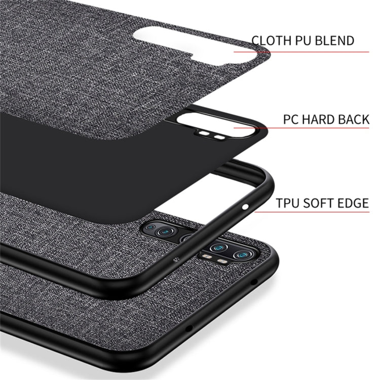 For Xiaomi Mi CC9 Pro Shockproof Cloth Texture PC+ TPU Protective Case