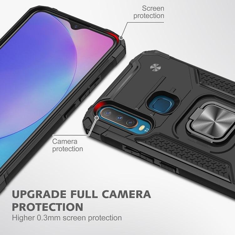 For vivo Y17 Magnetic Armor Shockproof TPU + PC Phone Case with Metal Ring Holder