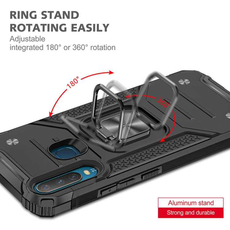 For vivo Y17 Magnetic Armor Shockproof TPU + PC Phone Case with Metal Ring Holder