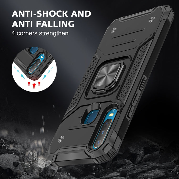 For vivo Y17 Magnetic Armor Shockproof TPU + PC Phone Case with Metal Ring Holder