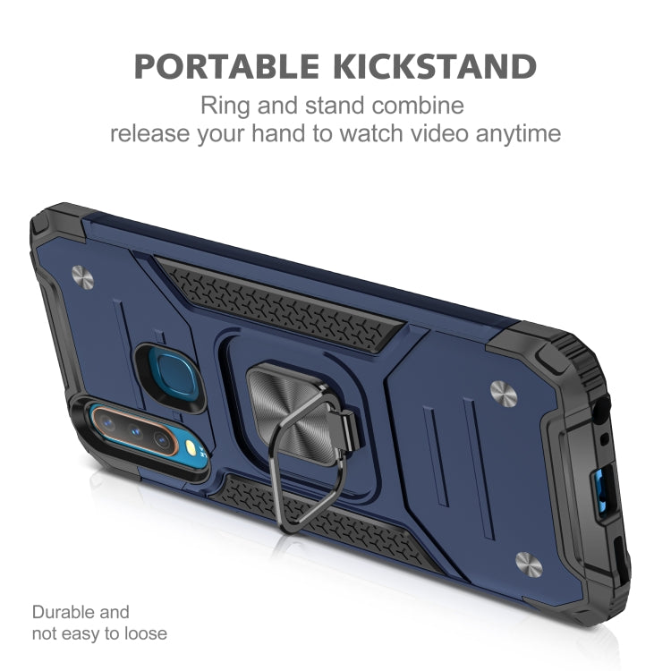 For vivo Y17 Magnetic Armor Shockproof TPU + PC Phone Case with Metal Ring Holder