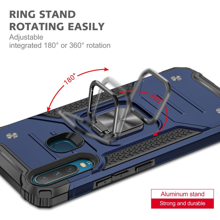 For vivo Y17 Magnetic Armor Shockproof TPU + PC Phone Case with Metal Ring Holder