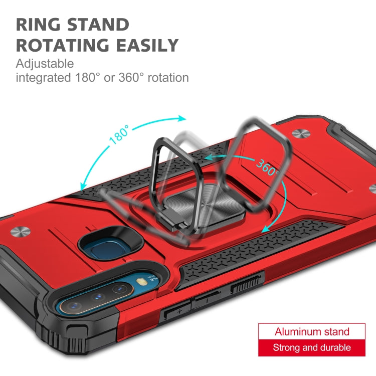 For vivo Y17 Magnetic Armor Shockproof TPU + PC Phone Case with Metal Ring Holder