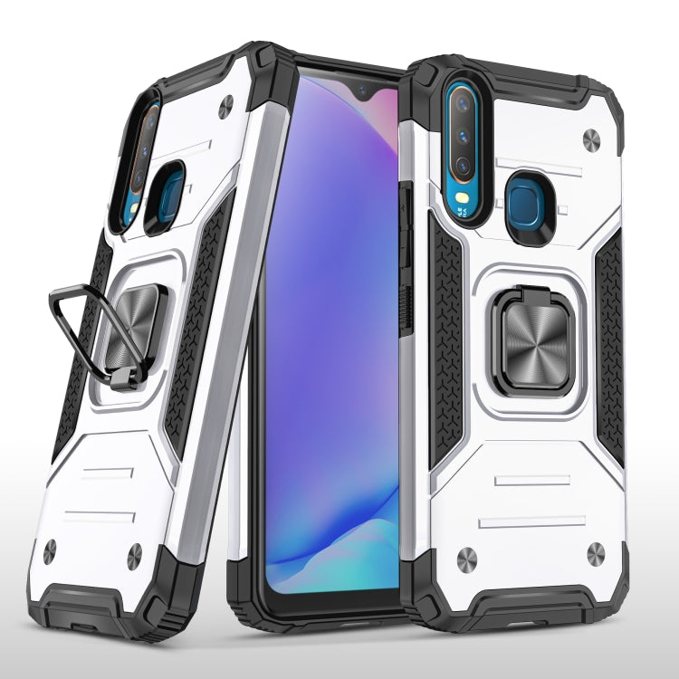 For vivo Y17 Magnetic Armor Shockproof TPU + PC Phone Case with Metal Ring Holder