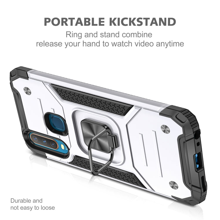 For vivo Y17 Magnetic Armor Shockproof TPU + PC Phone Case with Metal Ring Holder