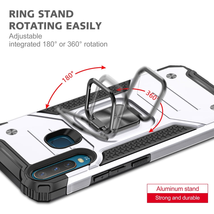 For vivo Y17 Magnetic Armor Shockproof TPU + PC Phone Case with Metal Ring Holder