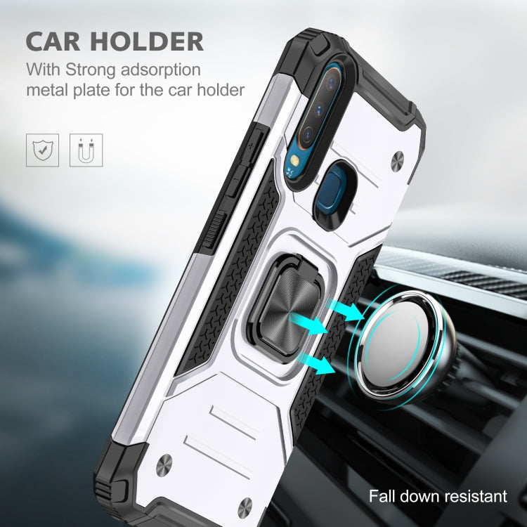 For vivo Y17 Magnetic Armor Shockproof TPU + PC Phone Case with Metal Ring Holder