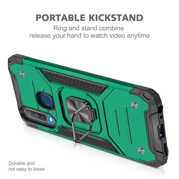 For vivo Y17 Magnetic Armor Shockproof TPU + PC Phone Case with Metal Ring Holder