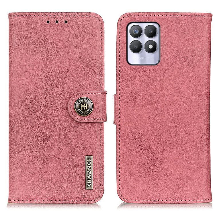 For OPPO Realme 8i KHAZNEH Cowhide Texture Horizontal Flip Leather Phone Case