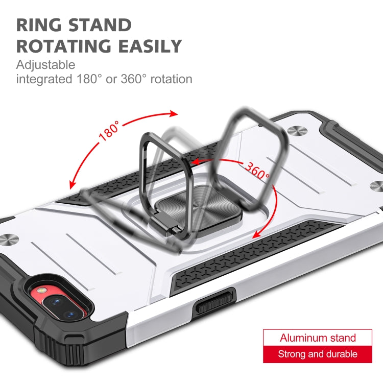 For OPPO A3s Magnetic Armor Shockproof TPU + PC Phone Case with Metal Ring Holder