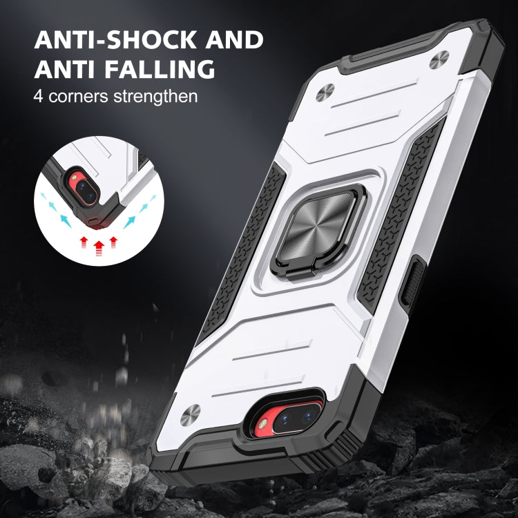 For OPPO A3s Magnetic Armor Shockproof TPU + PC Phone Case with Metal Ring Holder