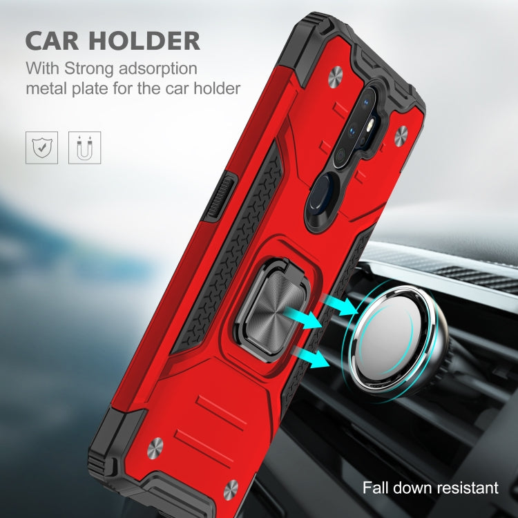 For OPPO A5 & A9 Magnetic Armor Shockproof TPU + PC Phone Case with Metal Ring Holder