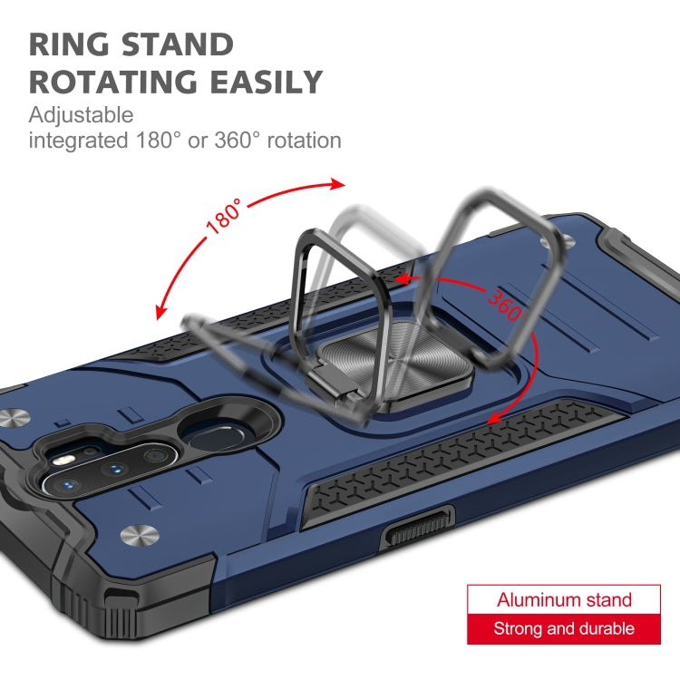 For OPPO A5 & A9 Magnetic Armor Shockproof TPU + PC Phone Case with Metal Ring Holder