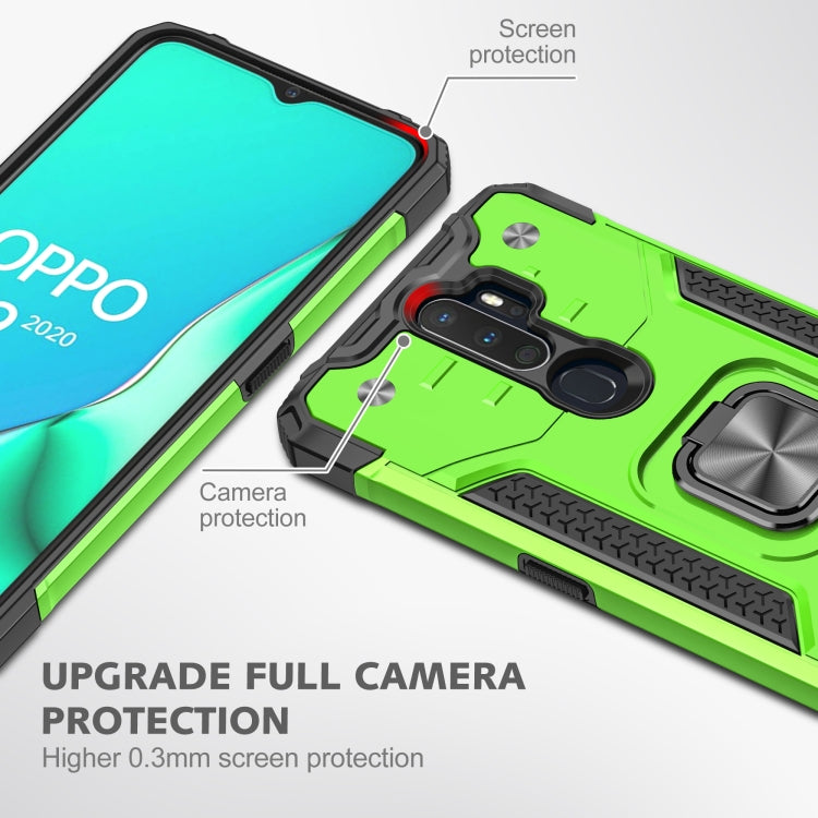 For OPPO A5 & A9 Magnetic Armor Shockproof TPU + PC Phone Case with Metal Ring Holder