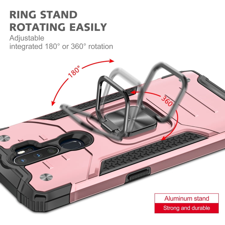 For OPPO A5 & A9 Magnetic Armor Shockproof TPU + PC Phone Case with Metal Ring Holder