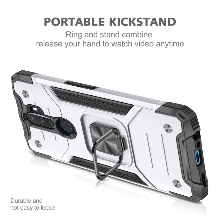 For OPPO A5 & A9 Magnetic Armor Shockproof TPU + PC Phone Case with Metal Ring Holder