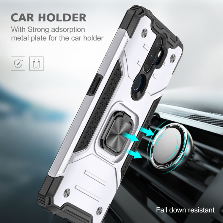 For OPPO A5 & A9 Magnetic Armor Shockproof TPU + PC Phone Case with Metal Ring Holder