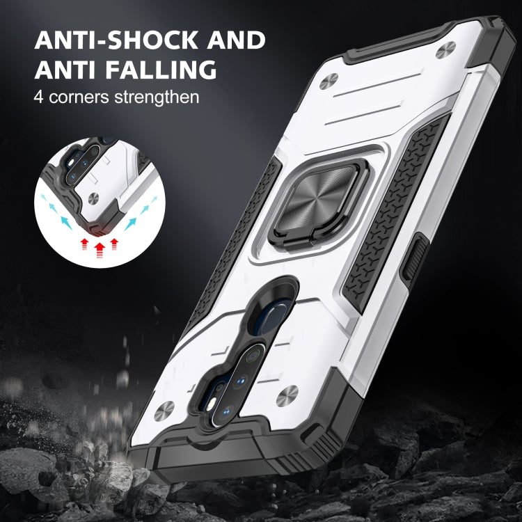 For OPPO A5 & A9 Magnetic Armor Shockproof TPU + PC Phone Case with Metal Ring Holder