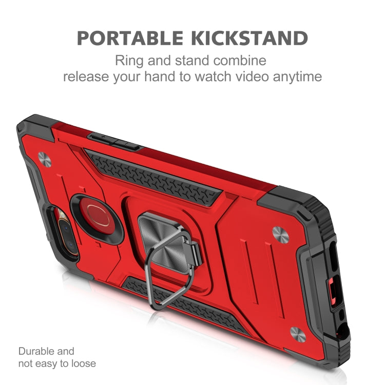 For OPPO A5s & A7 Magnetic Armor Shockproof TPU + PC Phone Case with Metal Ring Holder