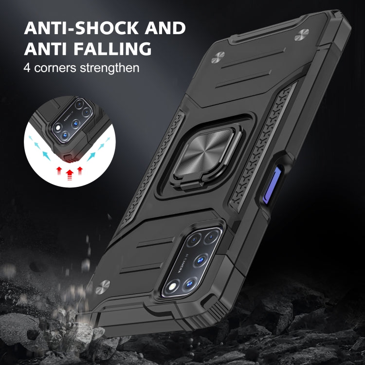 For OPPO A52 & A72 & A92 Magnetic Armor Shockproof TPU + PC Phone Case with Metal Ring Holder
