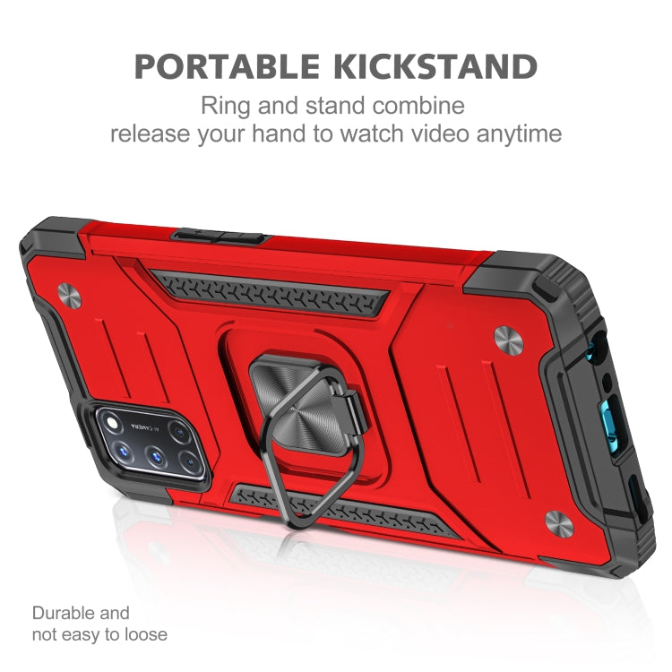 For OPPO A52 & A72 & A92 Magnetic Armor Shockproof TPU + PC Phone Case with Metal Ring Holder