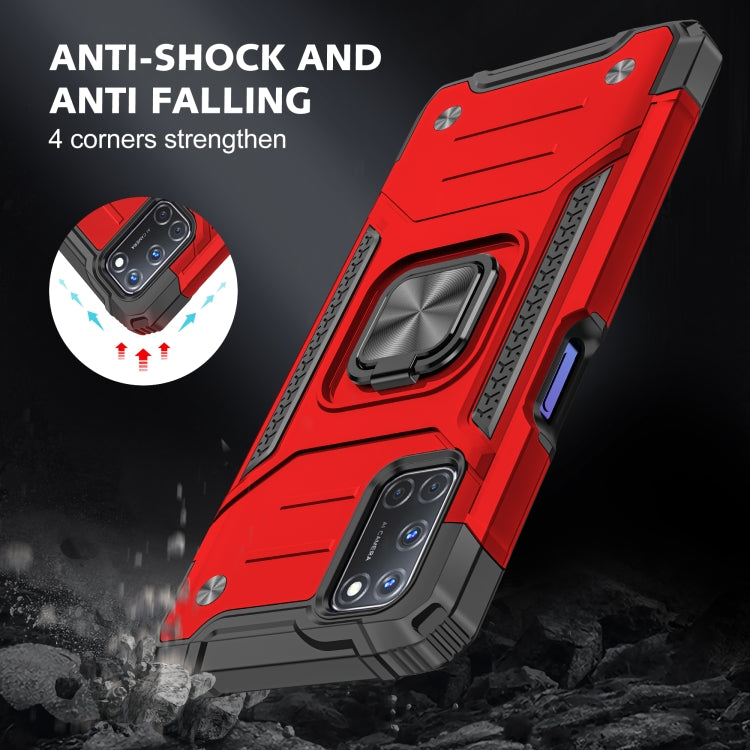 For OPPO A52 & A72 & A92 Magnetic Armor Shockproof TPU + PC Phone Case with Metal Ring Holder