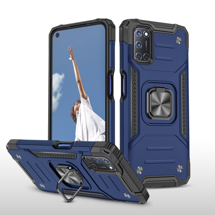For OPPO A52 & A72 & A92 Magnetic Armor Shockproof TPU + PC Phone Case with Metal Ring Holder