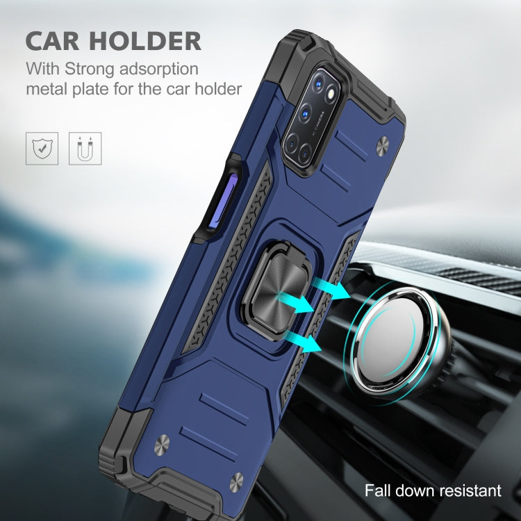 For OPPO A52 & A72 & A92 Magnetic Armor Shockproof TPU + PC Phone Case with Metal Ring Holder