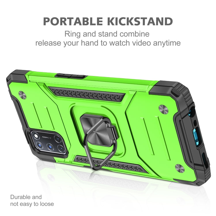 For OPPO A52 & A72 & A92 Magnetic Armor Shockproof TPU + PC Phone Case with Metal Ring Holder