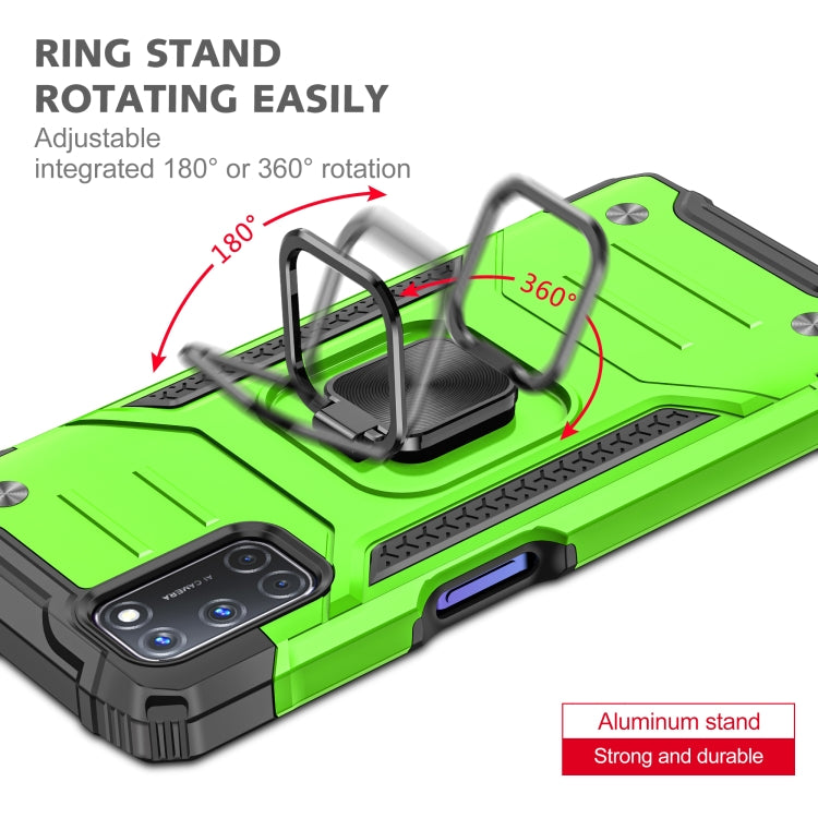 For OPPO A52 & A72 & A92 Magnetic Armor Shockproof TPU + PC Phone Case with Metal Ring Holder
