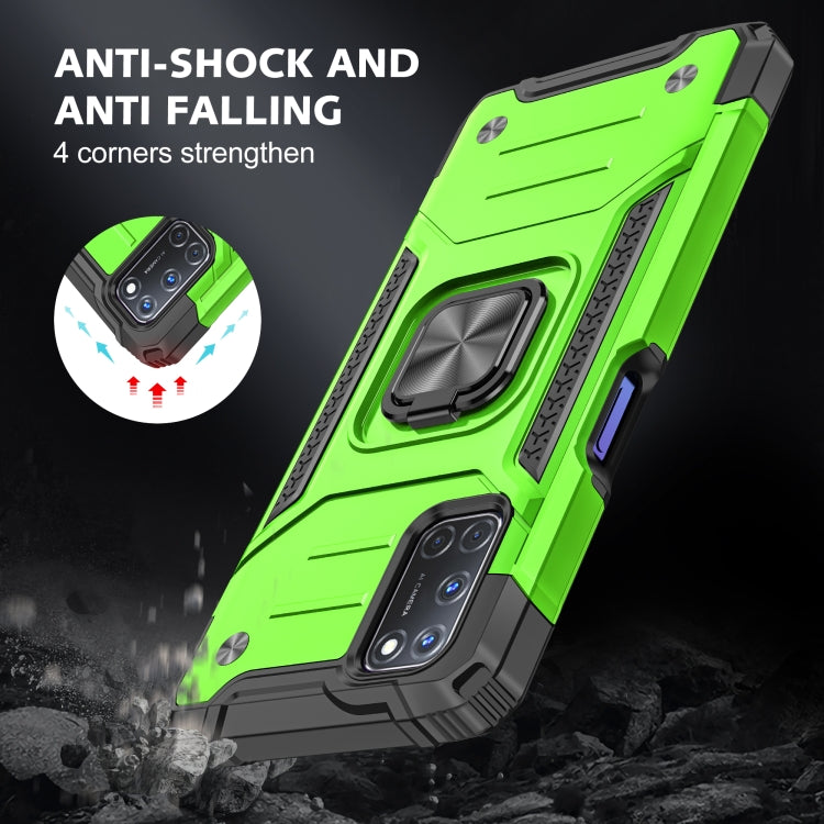 For OPPO A52 & A72 & A92 Magnetic Armor Shockproof TPU + PC Phone Case with Metal Ring Holder