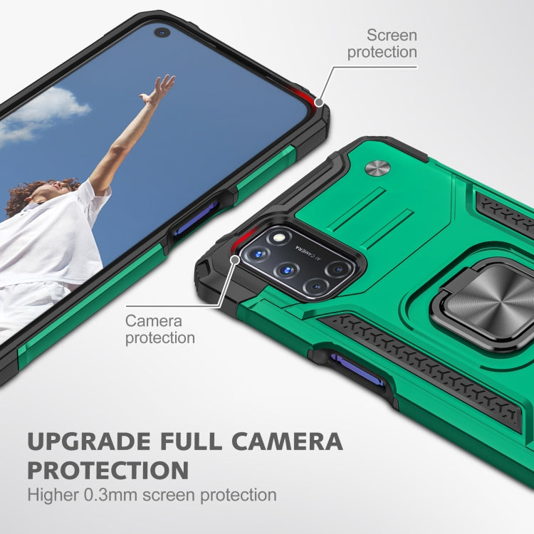 For OPPO A52 & A72 & A92 Magnetic Armor Shockproof TPU + PC Phone Case with Metal Ring Holder