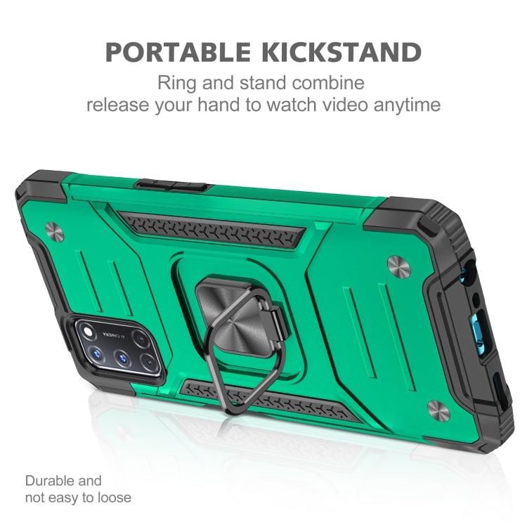 For OPPO A52 & A72 & A92 Magnetic Armor Shockproof TPU + PC Phone Case with Metal Ring Holder